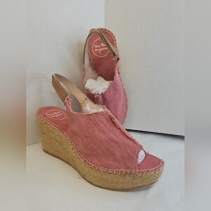 Toni Pons Origins Sz 39/9 Lugano tan espadrille wedge sandals Pink Never Used